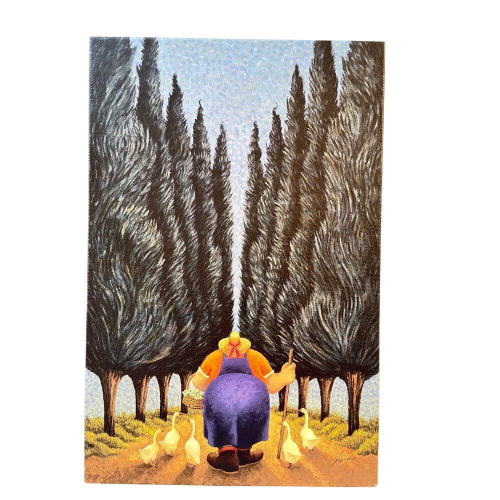Cypress & Geese Framed Canvas Art by Lowell Herrero – 18” x 12”